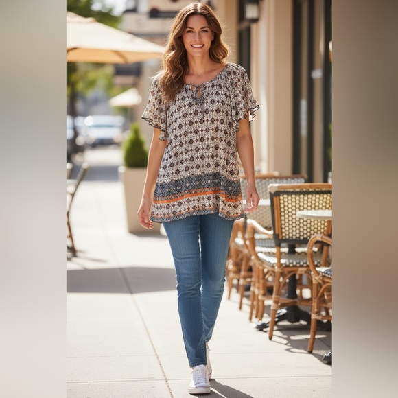 Modern Attraction Tops - Women's Patterned Top